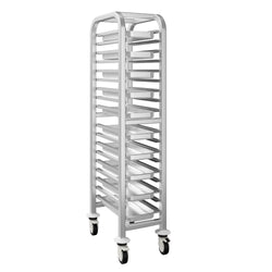 Gastronorm Tray Trolley - Stainless Steel - 17-Level - for 17 x GN 1/1 Trays - with low-noise braked castors