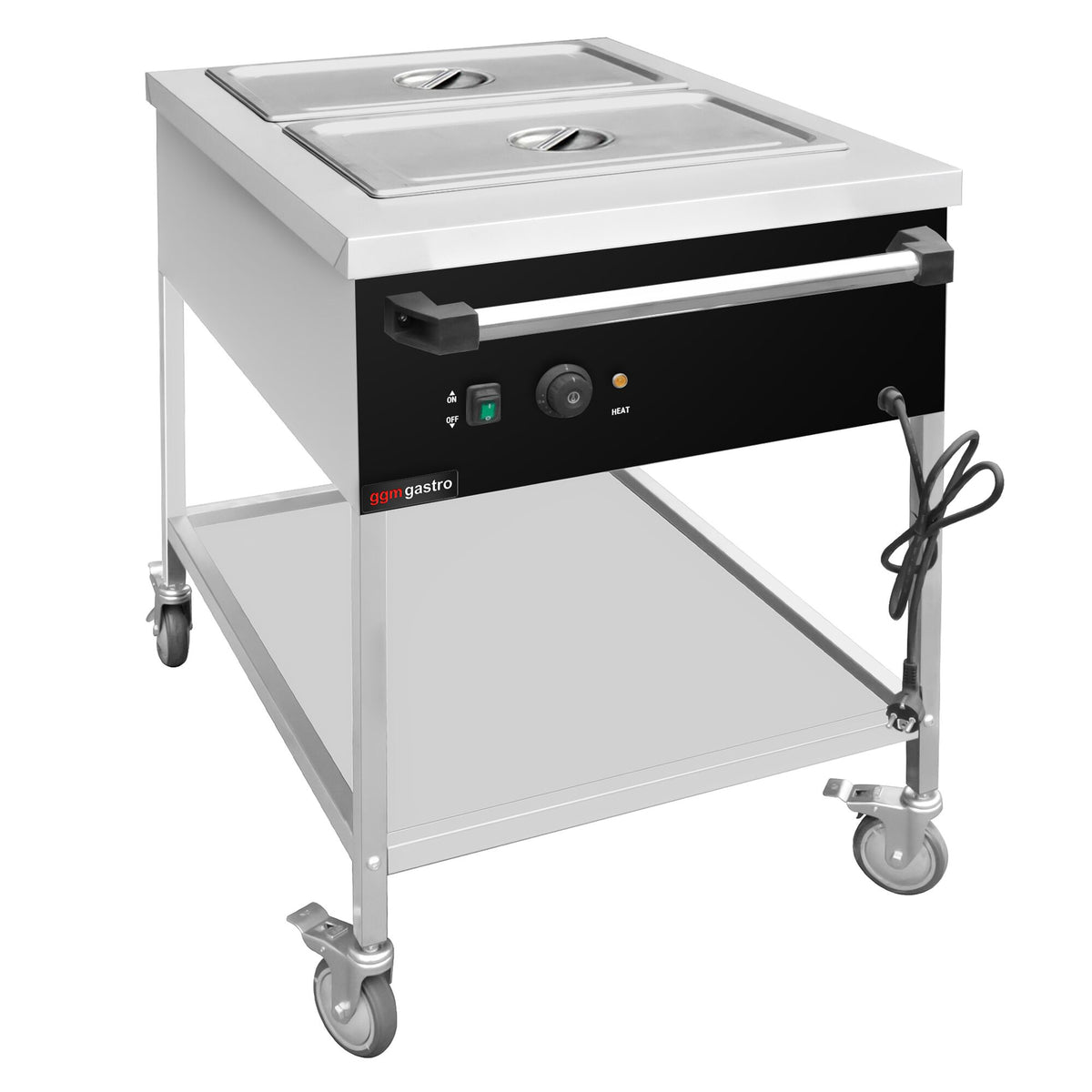 Vesihauteinen termovaunu - 1,95 kW - 2x GN 1/1 - tyhjennyshana