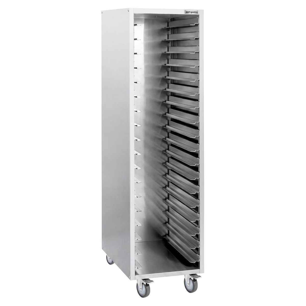 Stainless steel tray trolley – for 18x GN 1/1 or 18x EN 600x400