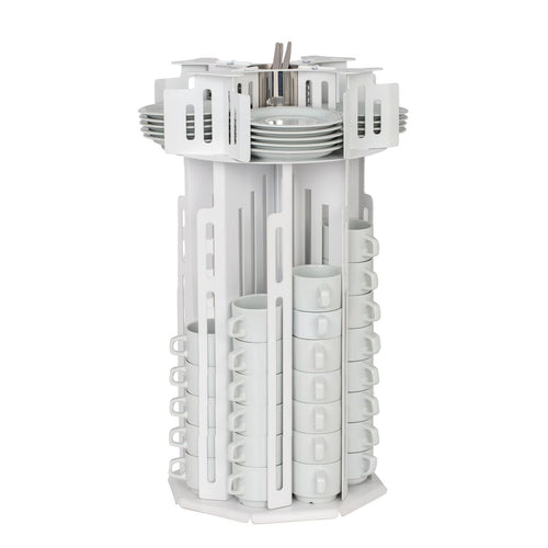 Cup & Saucer Dispenser - rotating - Stainless Steel - Countertop Version