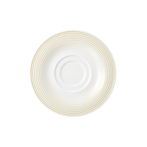 (6 pieces) SELTMANN WEIDEN | Round Coffee Saucer Blues – Sand Beige – Ø165 mm – High-Gloss Porcelain