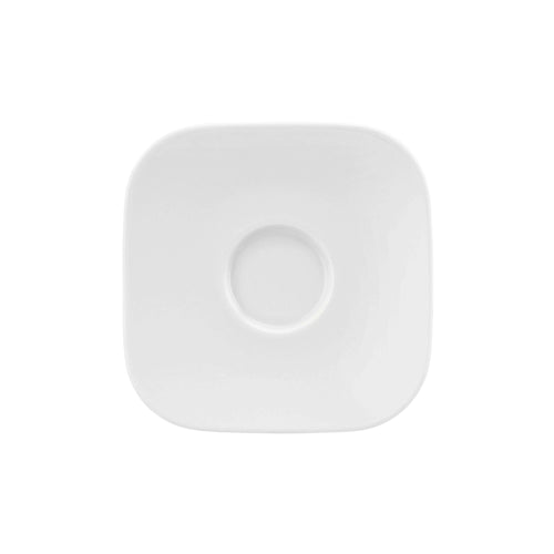 (6 pieces) SELTMANN WEIDEN | Square Espresso Saucer – White – 130 x 130 mm – High-Gloss Porcelain