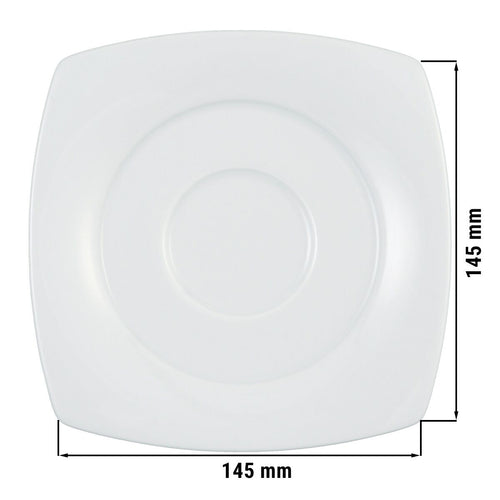 (12 pcs) SELTMANN WEIDEN | Savoy Espresso Saucer – Square – 145 mm – White Porcelain