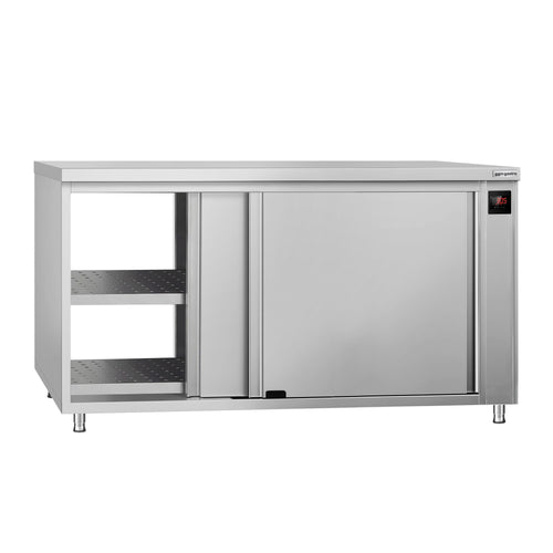 Lämpökaappi ECO - 2,0 kW - lasiliukuovilla & 1 hylly - 1800x600x870 mm