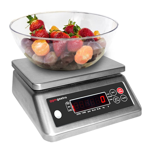 Digital Kitchen Scale - Capacity: 3kg - Graduation: 1g - Platform: 225x190mm - IP67 Waterproof - Dual Display