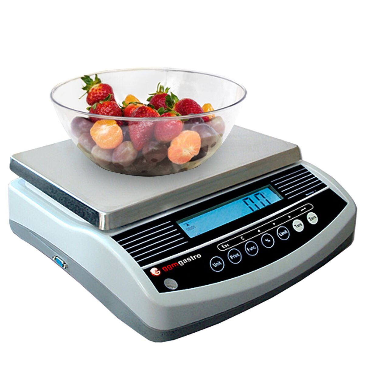 Digital Kitchen Scale / Trade Approved Scale - Capacity: 3kg - Graduation: 1g - Platform: 300x235mm - IP44 Waterproof