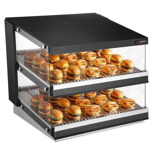 Lämpövitriini - 80 cm - 1,16 kW - 2 tasoa - musta