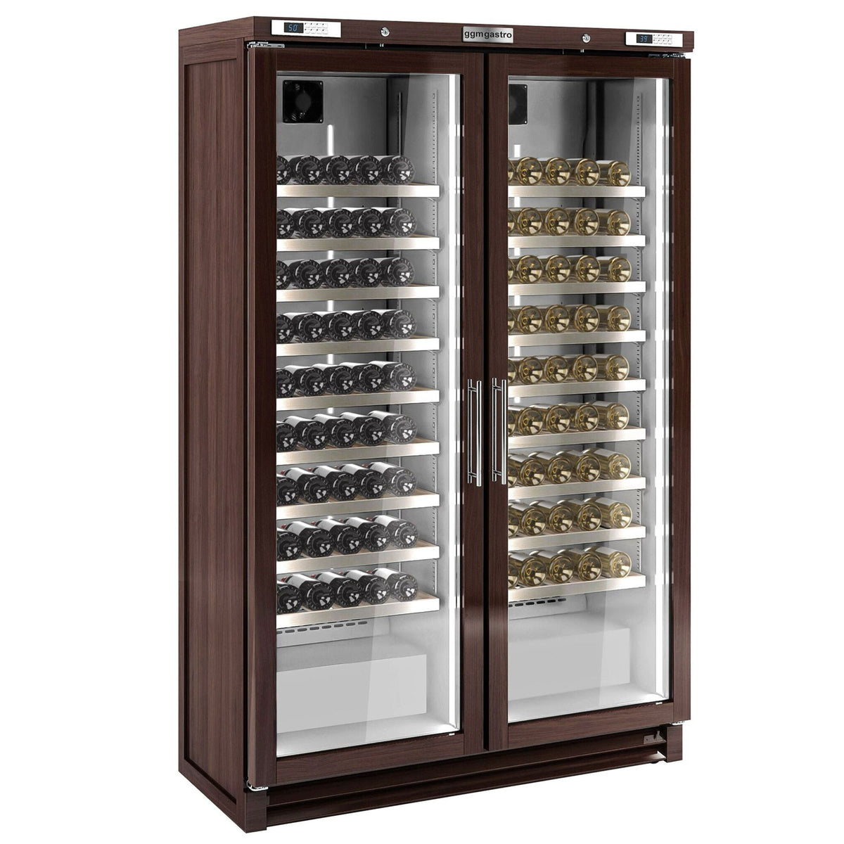 Commercial Wine Fridge - Pine Wood - Dual Zone - 700L - max. 200 bottles