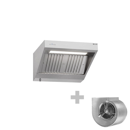 Seinähuuva moottorilla - 1000 mm - 700 mm syvä - 1 500 m³/h - ohjaimella, rasvasuodatin ja LED-valaistus