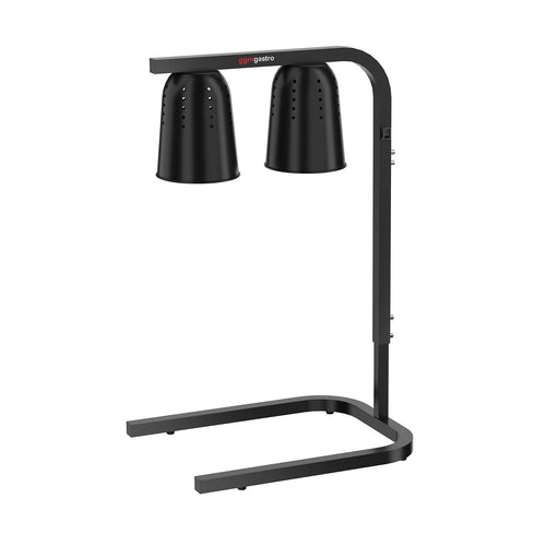 Lämpösäteilijä - 2 lämpölamppua - 453x360 mm - 500 W - korkeussäädettävä - musta