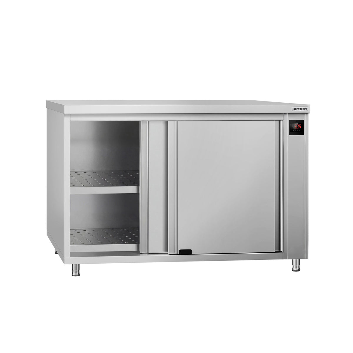Lämpövitriini - 1,5 kW - lasiliukuovilla & 1 hylly - 1000x600x870 mm