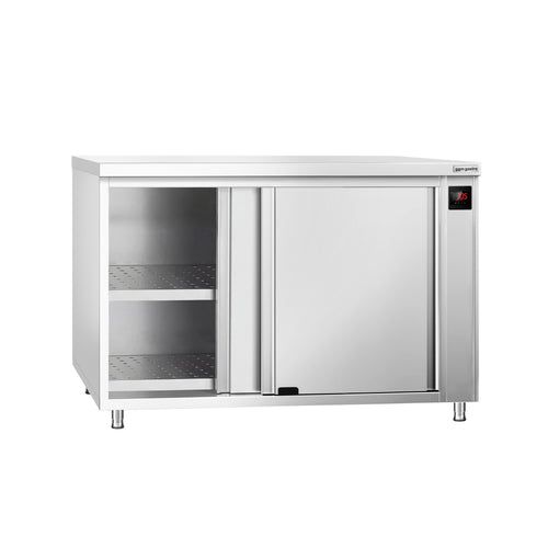 Lämpövitriini PREMIUM - 1,5 kW - lasiliukuovilla & 1 hyllyä - 1000x700x870 mm