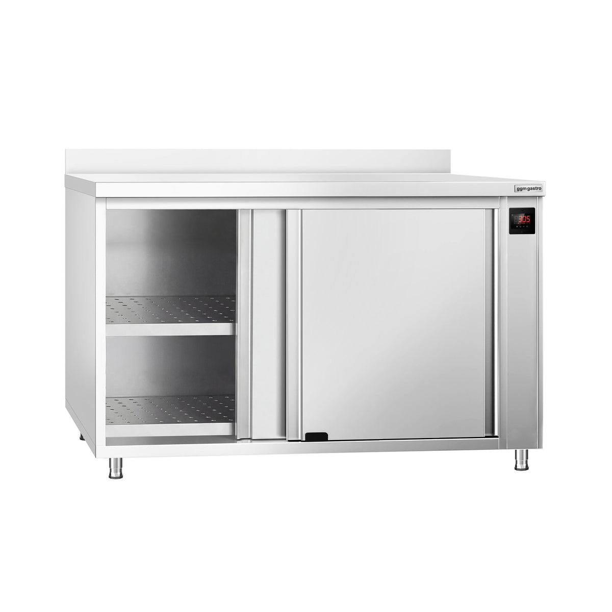 Lämpökaappi PREMIUM - 1,5 kW - lasiliukuovilla & 1 hylly - 1200x700x970 mm