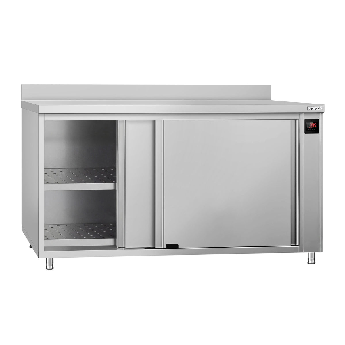 Lämpökaappi ECO - 2 kW - lasiliukuovilla & 1 hylly - 1800x600x970 mm