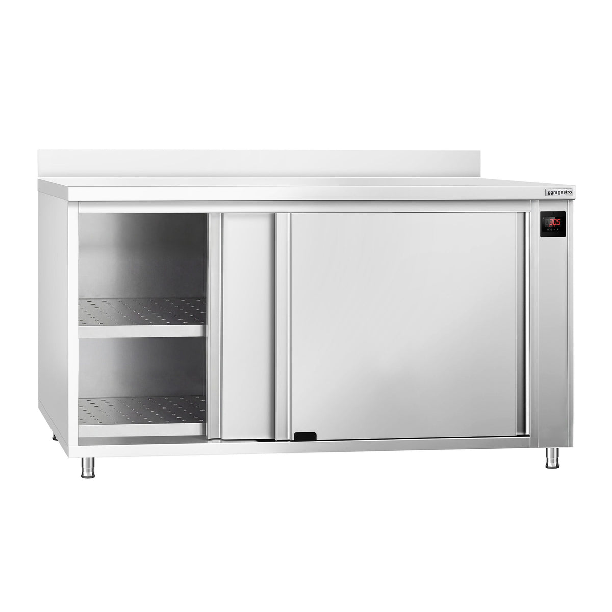 Lämpökaappi PREMIUM - 2,0 kW - lasiliukuovilla & 1 hyllyä - 1800x600x970 mm
