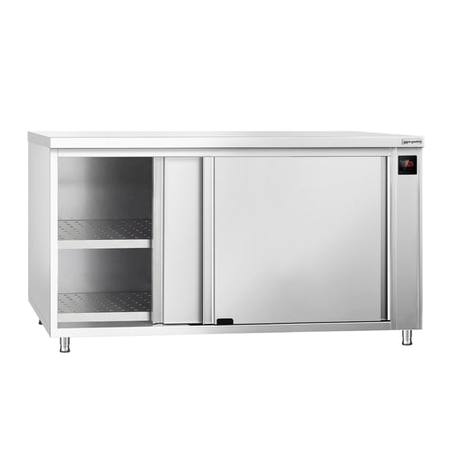 Lämpökaappi PREMIUM - 2,0 kW - lasiliukuovilla & 1 hyllyä - 1800x600x870 mm