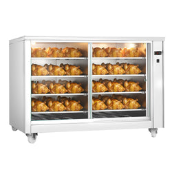 Lämpövitriini - 2 kW - lasiliukuovilla & 8 hyllyä - 1395x910x1020 mm