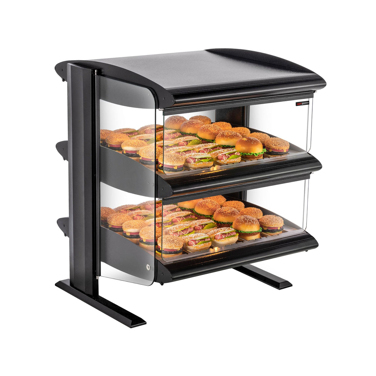Commercial Heated Display Cabinet - 710mm - 1.02kW - with 2 shelves - Black