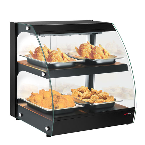 Lämpövitriini - 65 cm - 560 W - 2 tasoa - musta