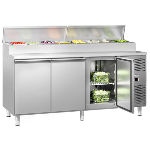 Salaattipöytä ECO - 2020x800 mm - 3 ovea - varten 10x GN 1/3