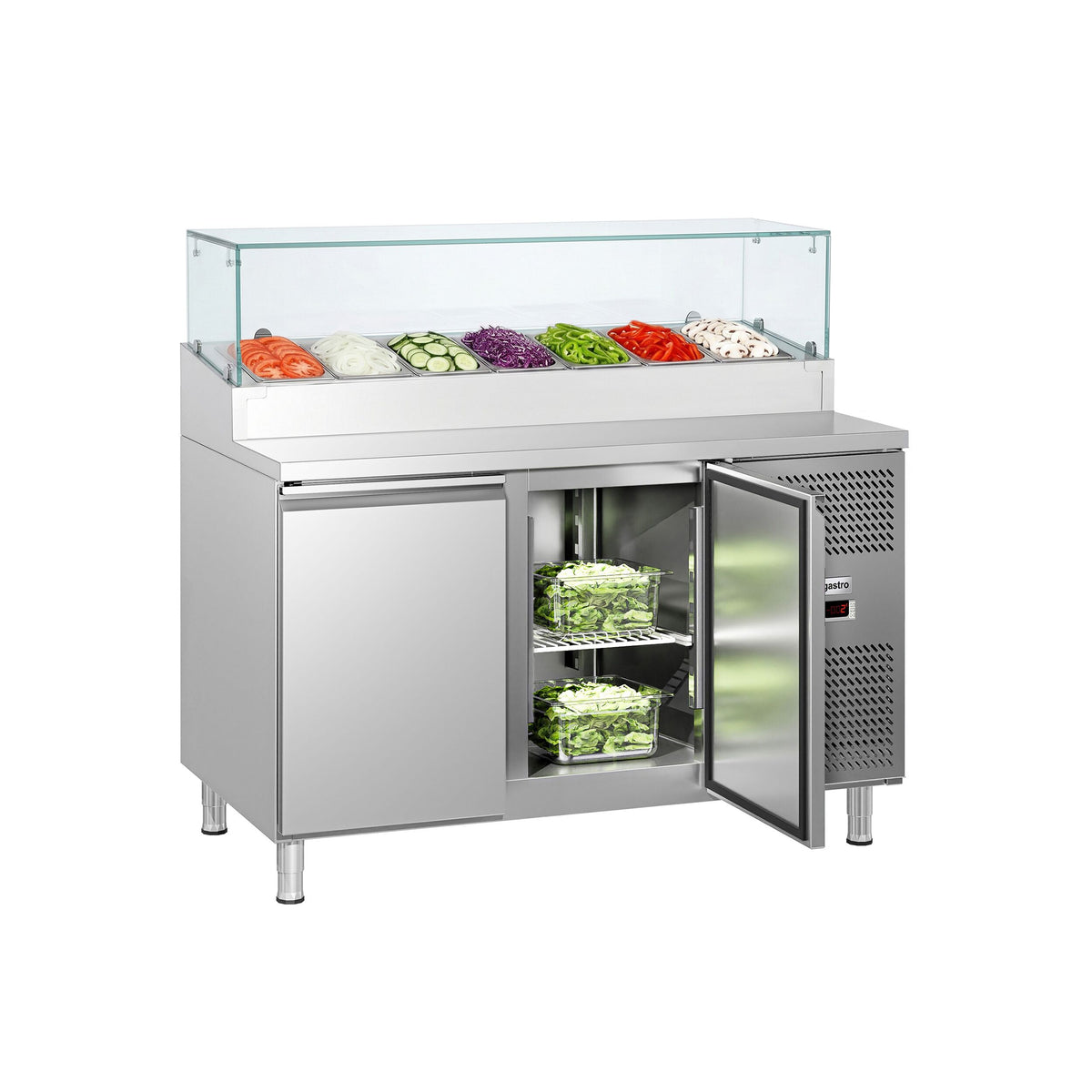 Commercial Prep Counter ECO - 1360x700mm - 2 Doors - topper for 7x GN 1/3