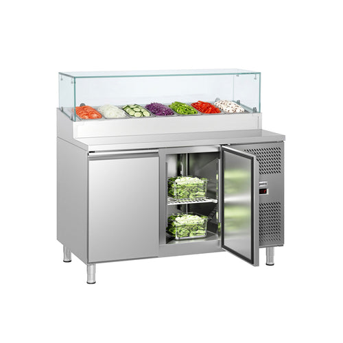 Commercial Prep Counter ECO - 1360x700mm - 2 Doors - topper for 7x GN 1/3