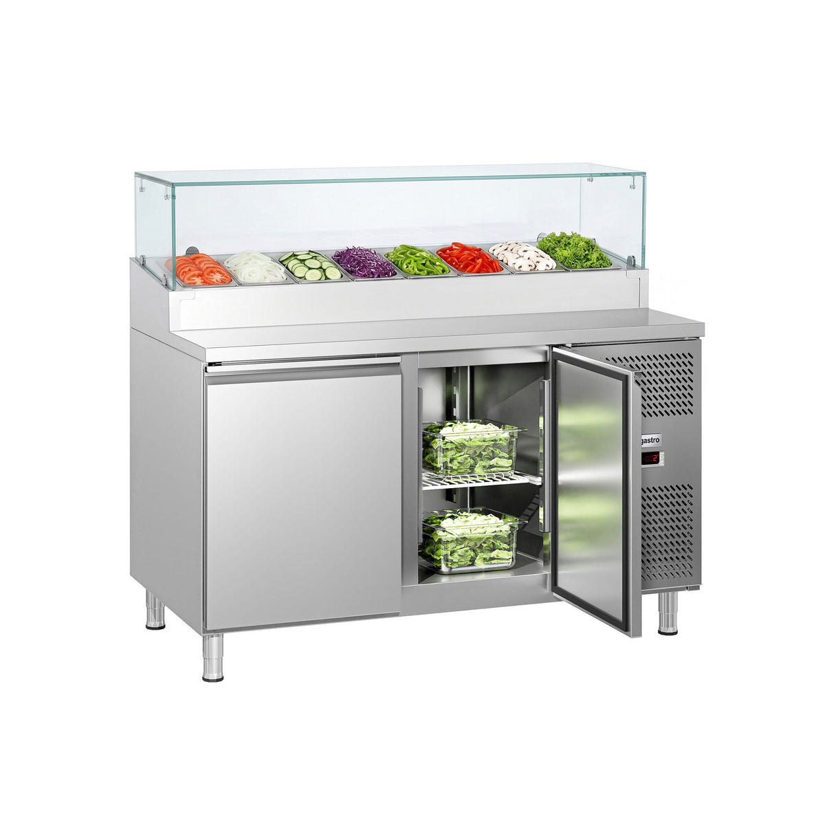 Commercial Prep Counter ECO - 1510x800mm - 2 Doors - topper for 8x GN 1/3