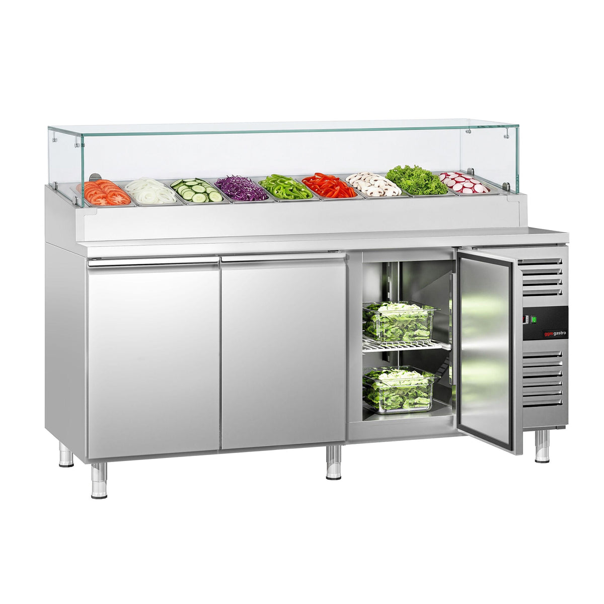 Commercial Prep Counter PREMIUM - 1795x700mm - 3 Doors - for 9x GN 1/3