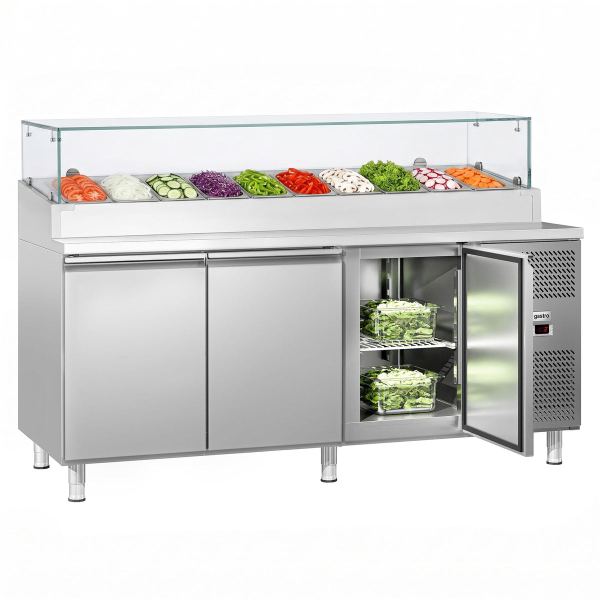 Commercial Prep Counter ECO - 2020x800mm - 3 Doors - for 10x GN 1/3
