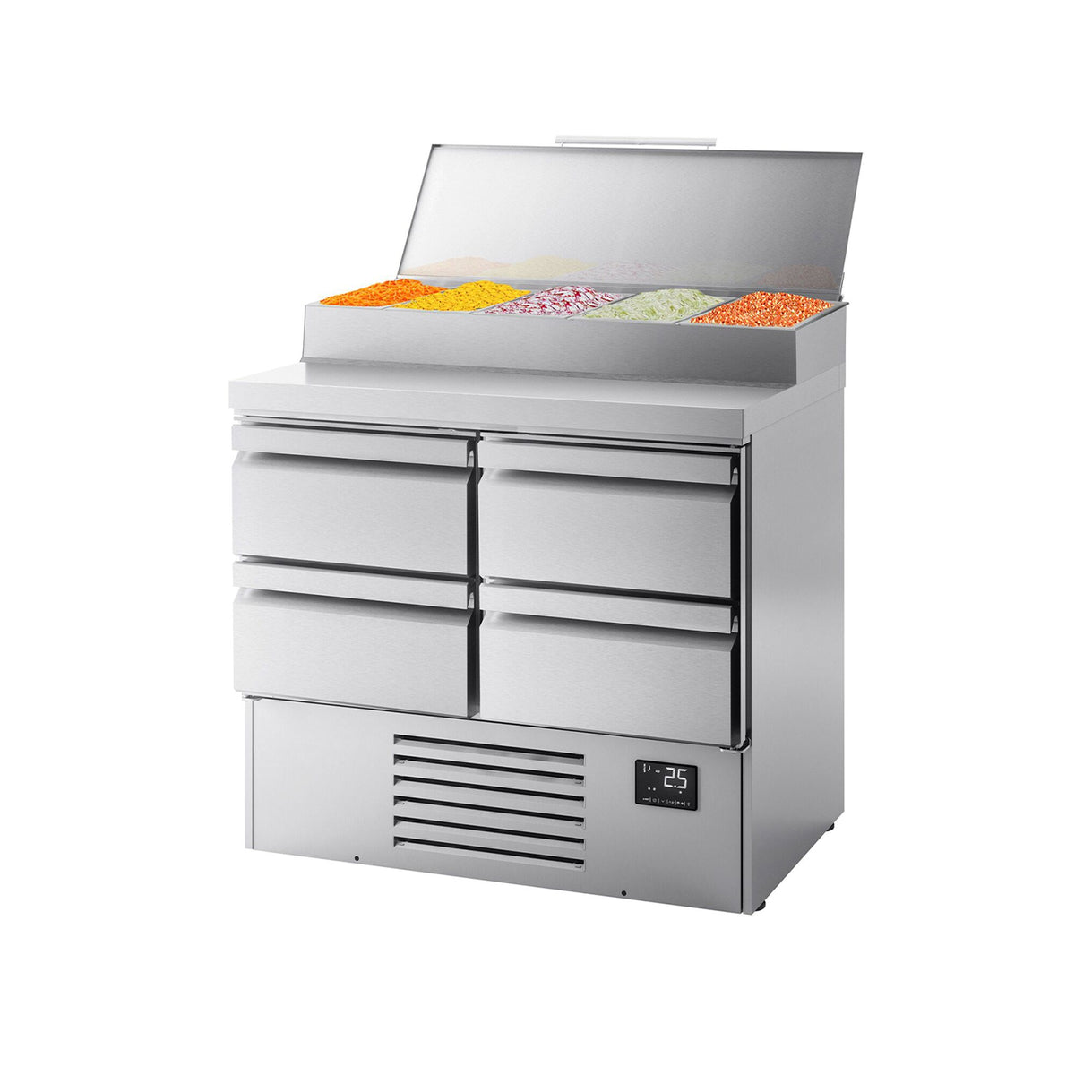 Saladetti Mini - 978x700 mm - 4 vetolaatikkoa - varten 5x GN 1/4