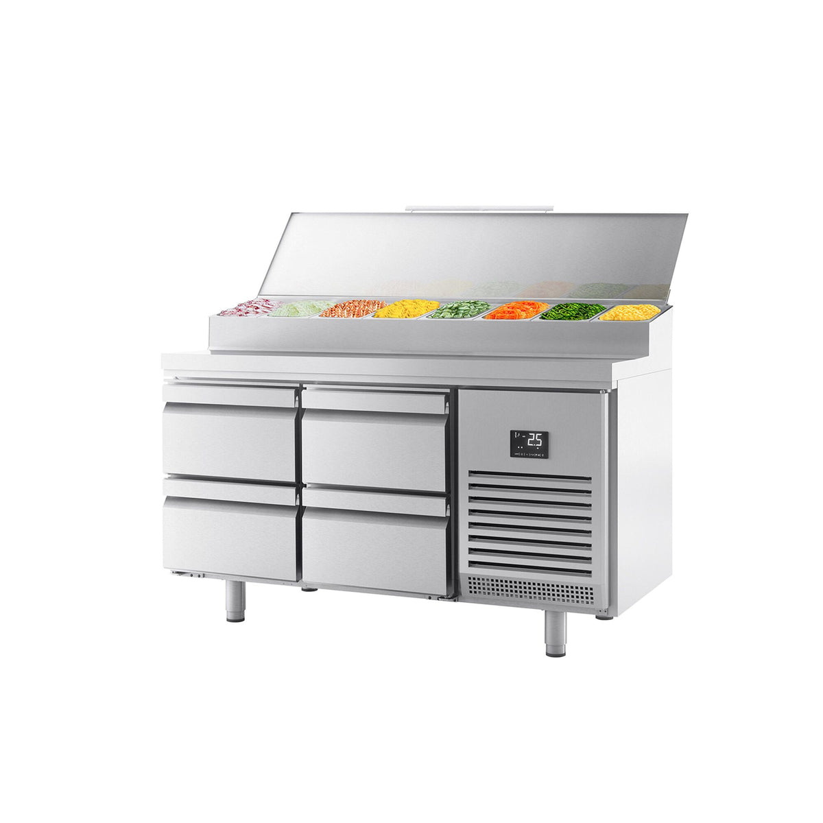 Saladetti - 1468x600 mm - 4 vetolaatikkoa - varten 8x GN 1/4