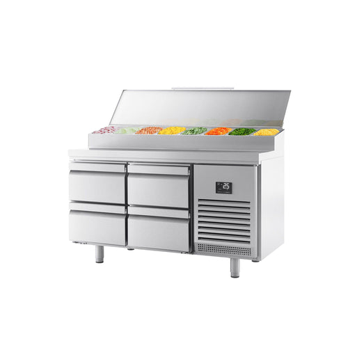 Saladetti - 1468x600 mm - 4 vetolaatikkoa - varten 8x GN 1/4