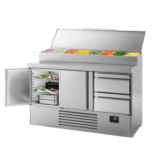 Saladetti - 1460x700 mm - 2 ovea & 2 vetolaatikkoa - varten 8x GN 1/4