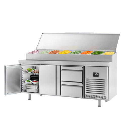 Saladetti - 1960x600 mm - 2 ovea & 2 vetolaatikkoa - varten 11x GN 1/4