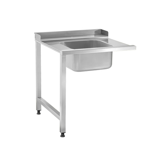 Commercial Dishwasher Inlet Table with sink for Pass-Through Dishwashers - 1200mm - Mounted left - with 1 bowl - for DSOZ445N