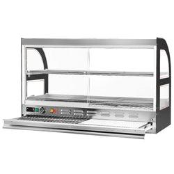 Lämpövitriini broilereille - 110 cm - 1,8 kW - 2 tasoa - ulosvedettävällä leikkuulaudalla
