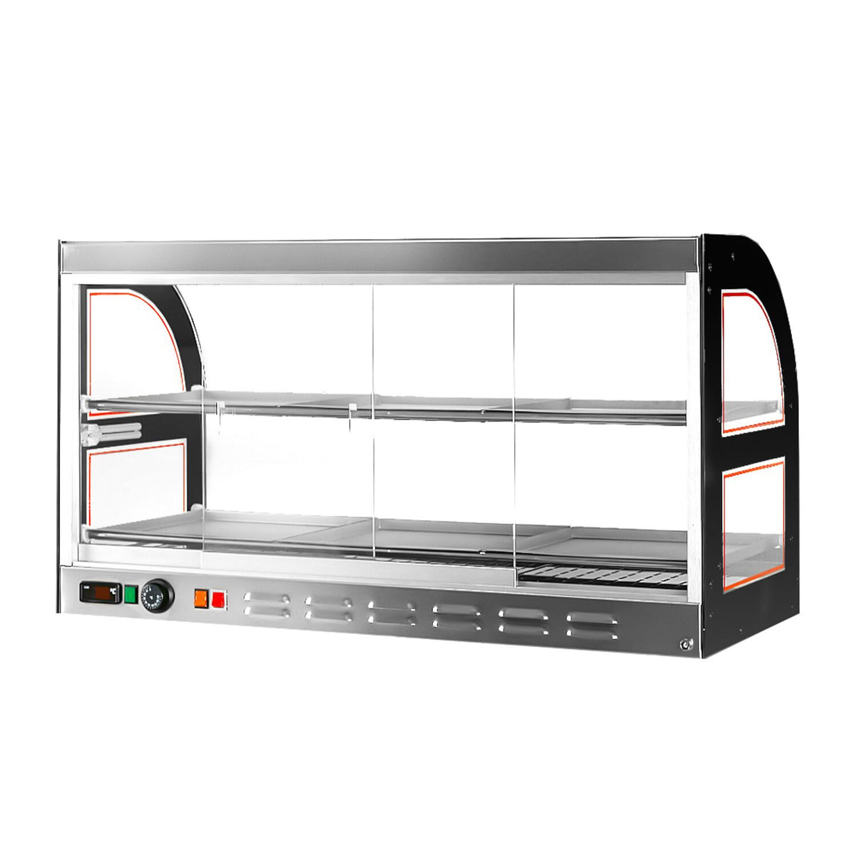Lämpövitriini broilereille - 110 cm - 1,8 kW - 2 tasoa