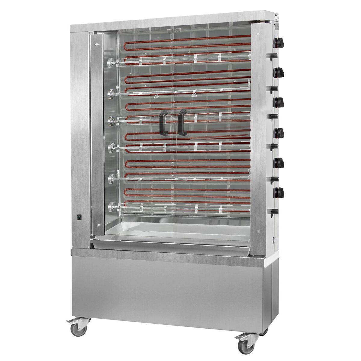 Commercial Electric Chicken Rotisserie Oven - 28.8kW - with 6 Skewers for up to 36 chickens - Cream