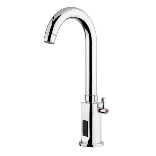 Yksireikäinen sekoitusventtiili PREMIUM - varusteena: juoksuputki, G 1/2" liitäntä, kosketusvapaa käyttö & jalkakäyttöinen ohjaus - 130 mm