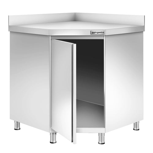Ruostumattomasta teräksestä työkaappi PREMIUM - 1150x1150 mm - 1 saranaovi - roiskesuoja