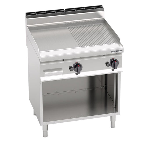 Kaasupaistotaso - 13,8 kW - sileä/uritettu - Paistopinta-ala: 795x500 mm - sis. jalustan