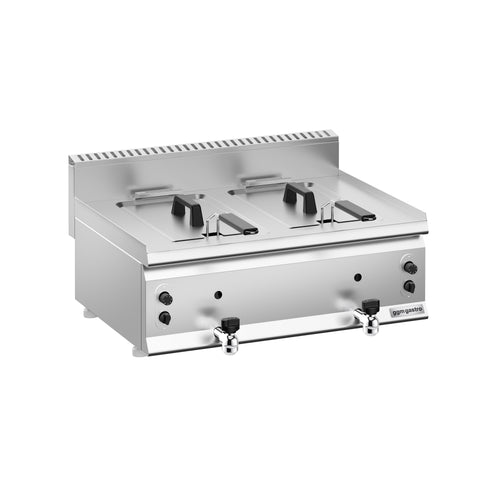 Kaksiosainen kaasurasvakeitin - 2 x 8 l - 12,0 kW - tyhjennyshanalla