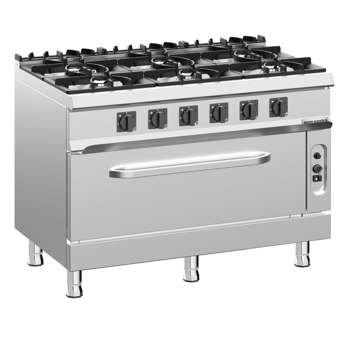 Kaasuliesi Giuseppe 700 ‑sarja - 1200x730x900 mm - 49 kW - 6 poltinta - sis. kaasu‑uuni - 10 kW
