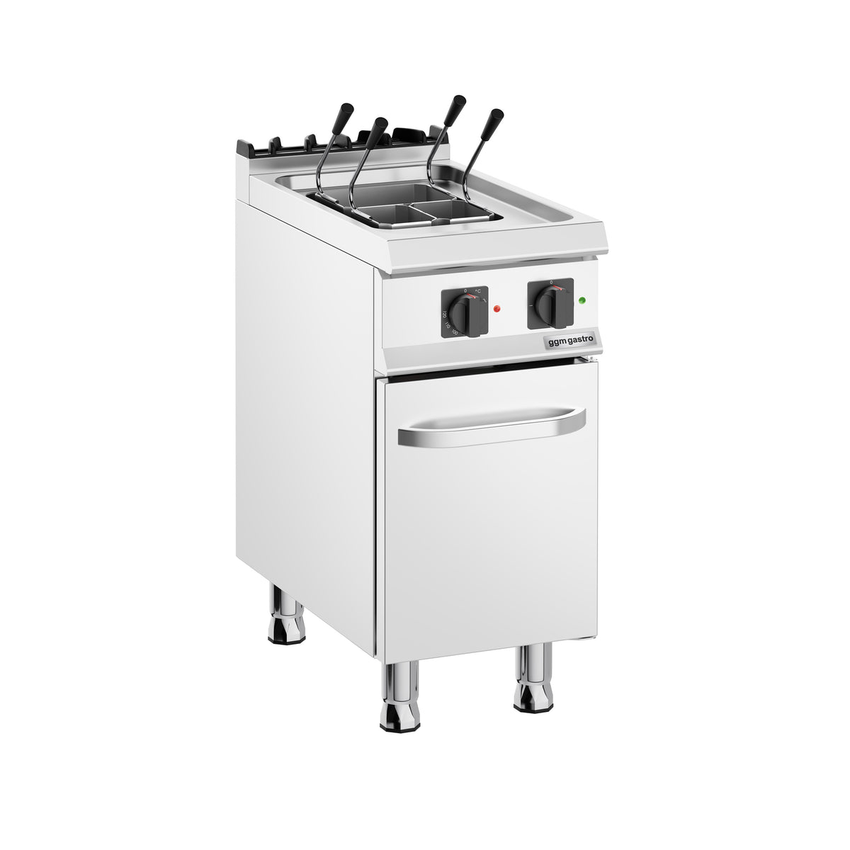 Commercial Electric Pasta Cooker - Single Tank - Freestanding - 18L - 6kW - with Drain Tap - on Cupboard Base - 1-Door