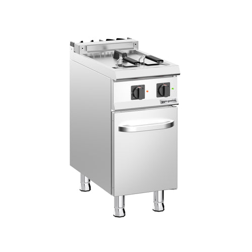 Sähkökäyttöinen rasvakeitin - 18 l - 14,0 kW - tyhjennyshanalla - sis. alarungon, 1 ovi - 400 V