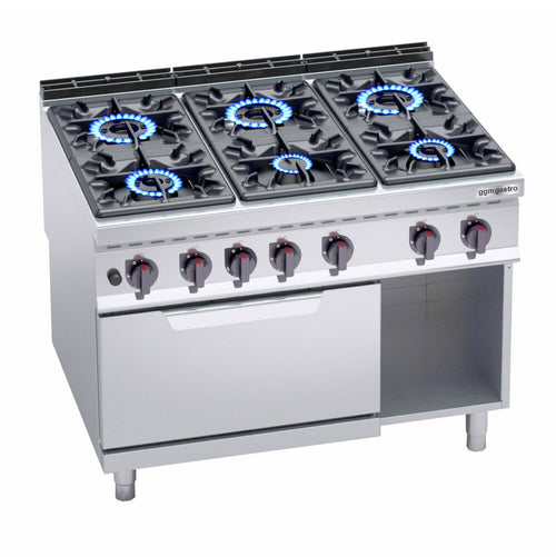 Kaasuliesi Lorenzo 900 ‑sarja - 1200x900x965 mm - 61,3 kW - 6 poltinta - sis. kaasu‑uuni - 7,8 kW