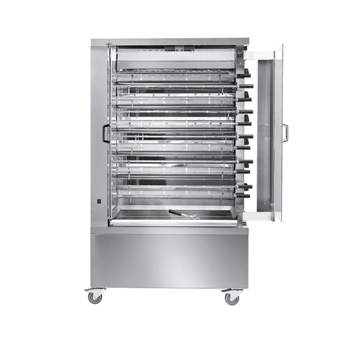 Kanavarrasgrilli - kaasu - 37,2 kW - 11 varrasta - enintään 66 kanaa varten