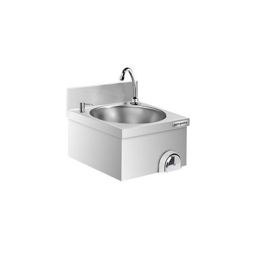 Commercial Hand Wash Sink - Stainless steel - with knee-operated tap, soap dispenser