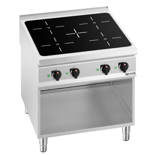 Induktioliesi 900‑sarja - 800x900x965 mm - 20 kW - 4 keittoaluetta - jalustalla