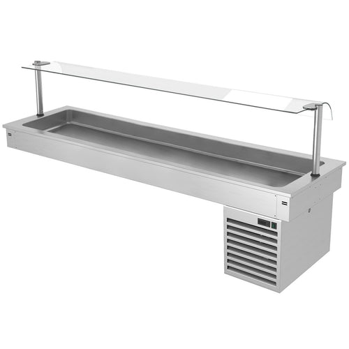 Upotettava kylmäallas - 2 110 mm - +2–+8 °C - 6 GN 1/1-astiaa - 410 W - lasisuoja
